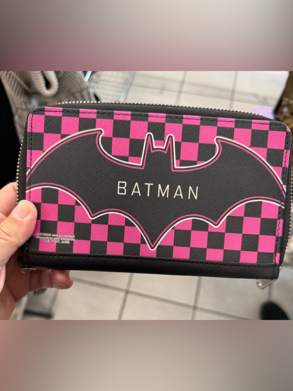 Buckle-Down Pink and Black Batman Zip Wallet